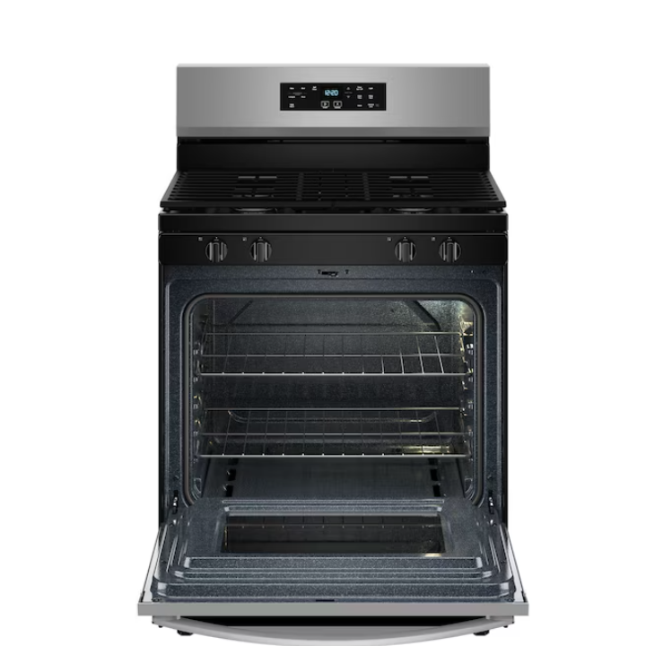 Whirlpool 30-in 4 burners 5-cu ft Freestanding Natural Gas Range ( Stainless Steel )