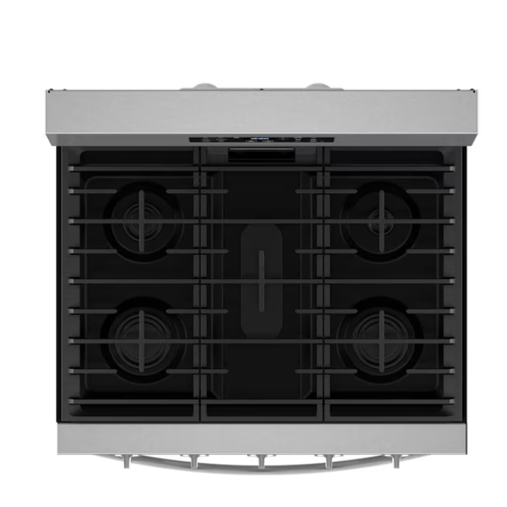 Whirlpool Air Cooking Technology 30-in 5 burners 5-cu ft Air Fry Convection Oven Freestanding Natural Gas Range ( Fingerprint Stainless Steel )