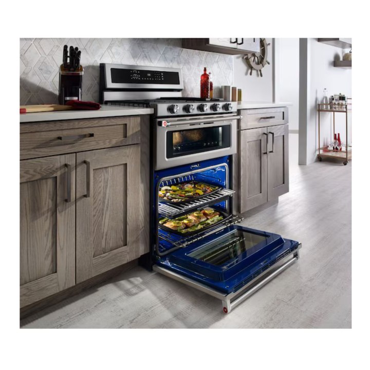 KitchenAid 30-in 4.2-cu ft / 2.5-cu ft Convection Oven Freestanding Double Oven Dual Fuel Range ( Stainless steel )