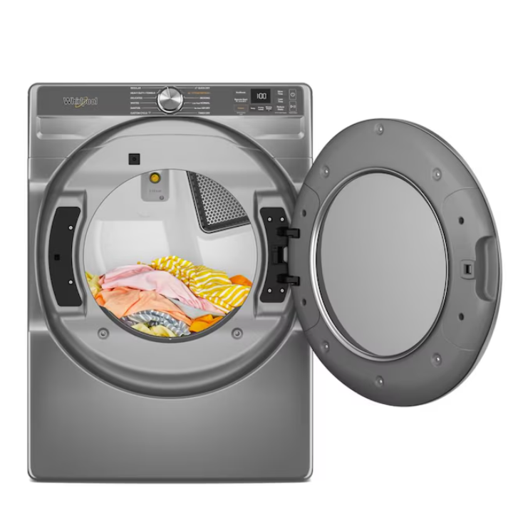 Whirlpool Large Stackable Steam Cycle Vented Electric Dryer ( Radient Silver )