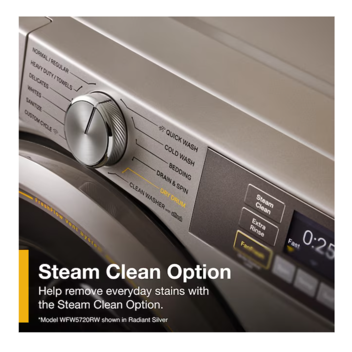 Whirlpool High Efficiency Stackable Steam Cycle Smart Compatible Large Front-Load Washer ( White )