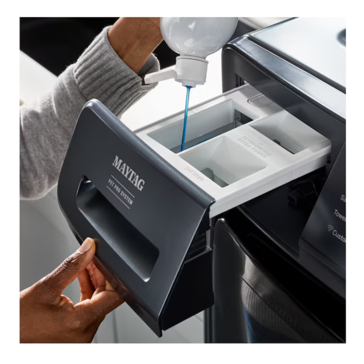 Maytag Pet Pro High Efficiency Stackable Steam Cycle Smart Compatible Extra Large Front-Load Washer ( Midnight Steel ) ENERGY STAR