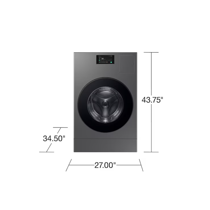 Samsung Bespoke 5.3-cu ft Capacity Dark Steel Ventless All-In-One Washer Dryer Combo (ENERGY STAR Certified)