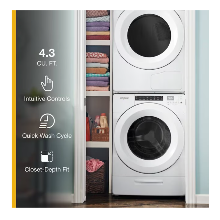Whirlpool High Efficiency Stackable Medium Front-Load Washer ( White ) ENERGY STAR