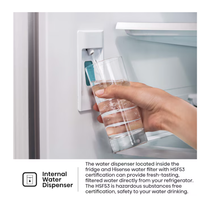 Hisense PureFlat Standard-Depth 26.6-cu ft 3 -Door 36-in Wide French Door Refrigerator with Ice Maker with Water Dispenser ( Fingerprint resistant stainless steel ) ENERGY STAR Certified