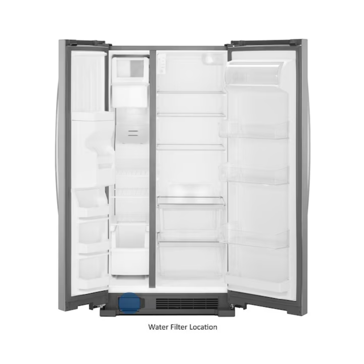 Whirlpool 21.4-cu ft Side-by-Side Refrigerator with Ice Maker ,Water and Ice Dispenser ( Stainless Steel )