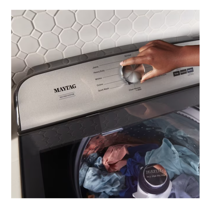 Maytag Deep Fill Pet Pro High Efficiency Agitator Large Top-Load Washer ( Volcano Black )