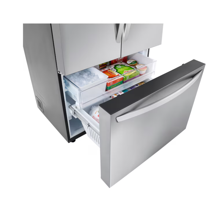 LG Counter-Depth MAX 26.5-cu ft 3 -Door 36-in Wide Smart Compatible French Door Refrigerator with Ice Maker with Water Dispenser ( Stainless Steel ) ENERGY STAR Certified