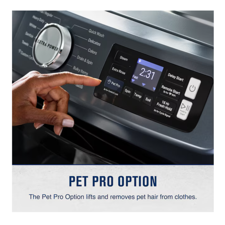 Maytag Pet Pro High Efficiency Stackable Steam Cycle Smart Compatible Extra Large Front-Load Washer ( Midnight Steel ) ENERGY STAR