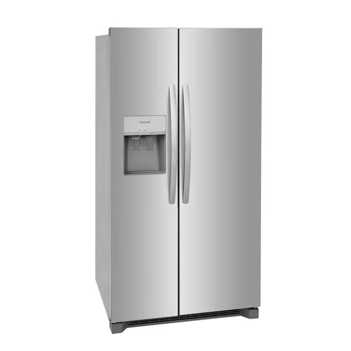 Frigidaire 25.6-cu ft Standard-Depth 36-in Wide Side-by-Side Refrigerator with Ice Maker ,Water and Ice Dispenser ( Fingerprint Resistant Stainless Steel ) ENERGY STAR Certified