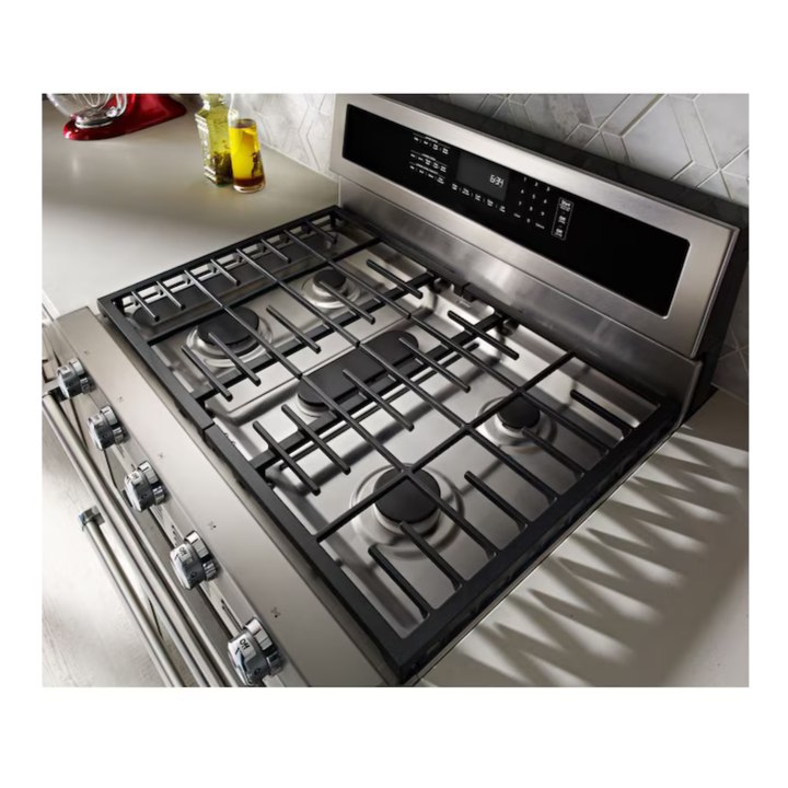 KitchenAid 30-in 4.2-cu ft / 2.5-cu ft Convection Oven Freestanding Double Oven Dual Fuel Range ( Stainless steel )