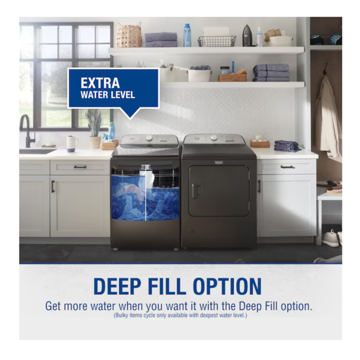 Maytag Deep Fill Pet Pro High Efficiency Agitator Large Top-Load Washer ( Volcano Black )