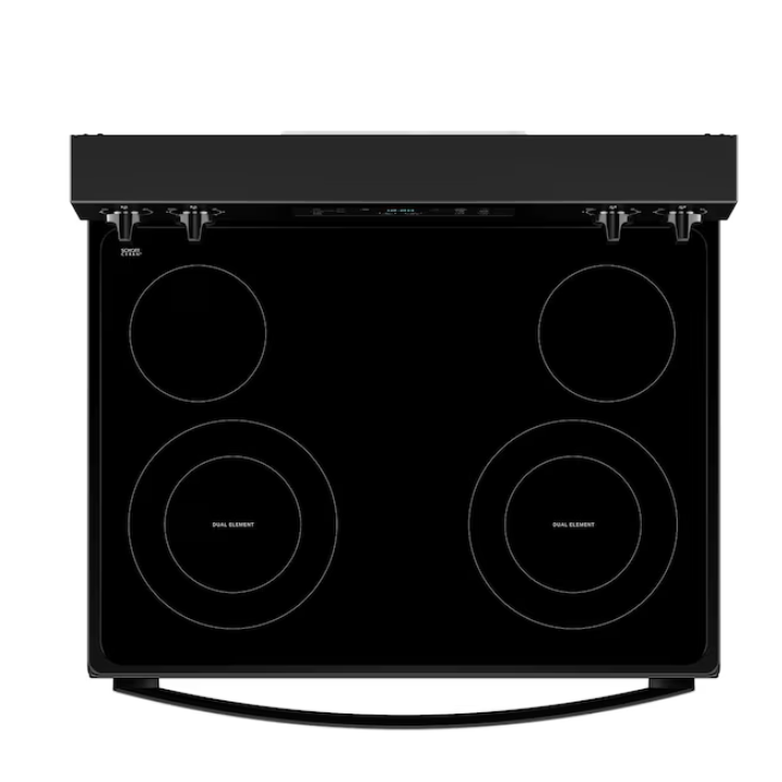 Whirlpool 30-in Glass Top 4 burners 5.3-cu ft Freestanding Electric Range ( Black )