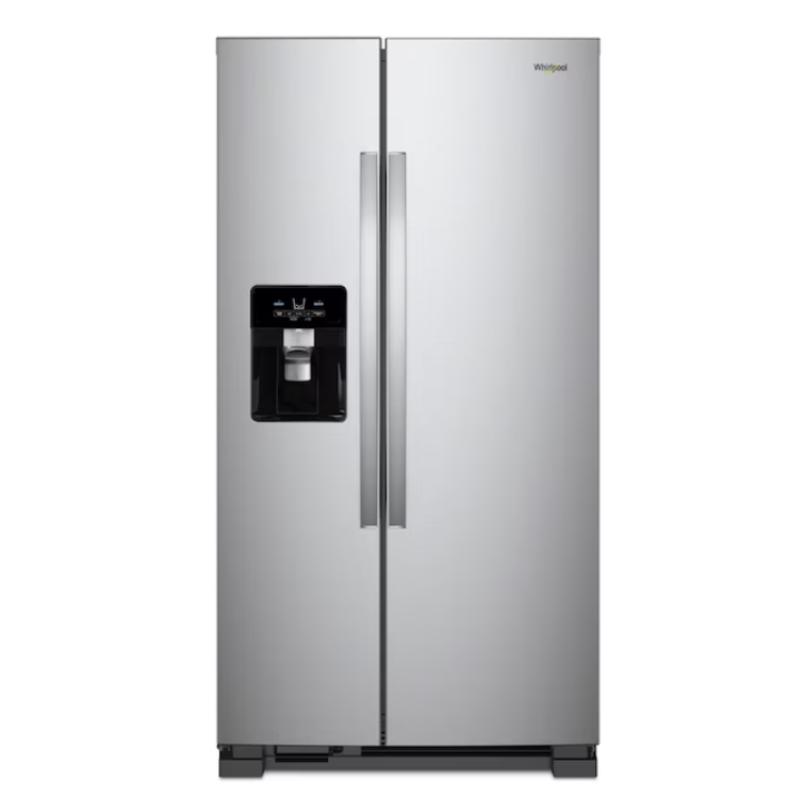 Whirlpool 24.6-cu ft Standard-Depth 36-in Wide Side-by-Side Refrigerator with Ice Maker ,Water and Ice Dispenser ( Stainless steel ) ENERGY STAR Certified