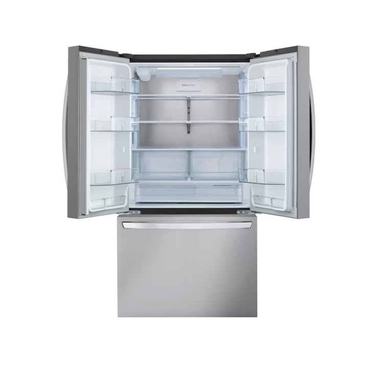 LG Counter-Depth MAX 26.5-cu ft 3 -Door 36-in Wide Smart Compatible French Door Refrigerator with Ice Maker with Water Dispenser ( Stainless Steel ) ENERGY STAR Certified