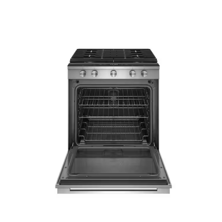 Whirlpool 5.8 cu. ft. Smart Contemporary Handle Slide-in Gas Range with Air Fry With Connection in Stainless Steel