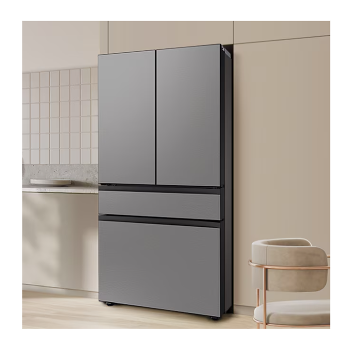 Samsung Bespoke Standard-Depth Inner Beverage Center 29-cu ft 4 -Door 36-in Wide Smart Compatible French Door Refrigerator with Ice Maker with Water Dispenser ( Fingerprint Resistant Stainless Steel ) ENERGY STAR Certified