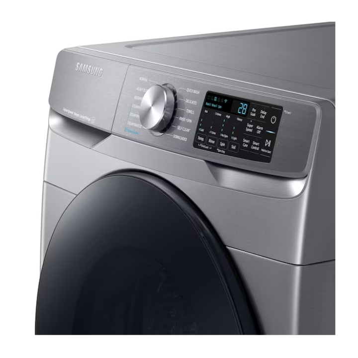 Samsung Super Speed Wash High Efficiency Stackable Medium ( 4.5-cu ft ) Front-Load Washer with Steam Cycle ( Platinum )