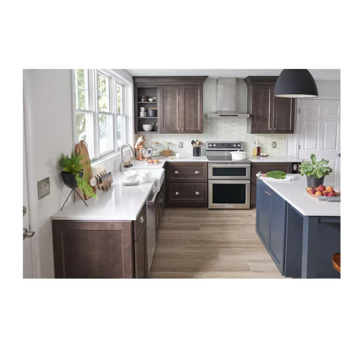 6.7 cu. ft. 5 Burner Element Double Oven Electric Range with Self-Cleaning Convection Oven in Stainless Steel