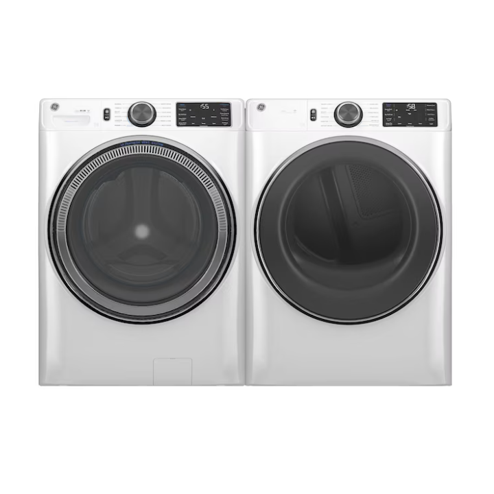 GE 5.0 cu. ft. Smart Front Load Washer and 7.8 cu. ft. Gas Dryer Set