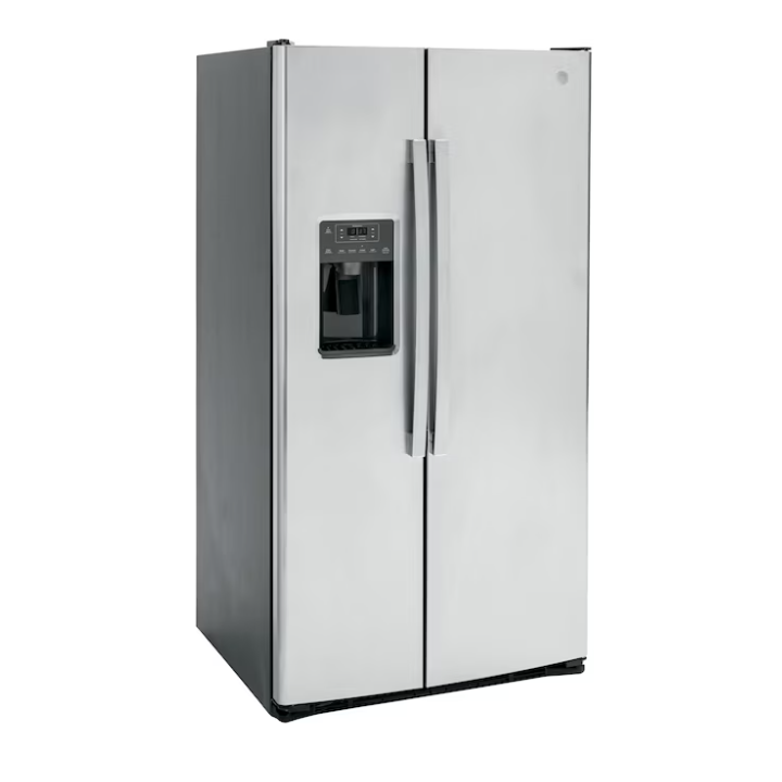 GE 25.3 cu. ft. Side by Side Refrigerator in Fingerprint Resistant Stainless Steel, Standard Depth, ENERGY STAR