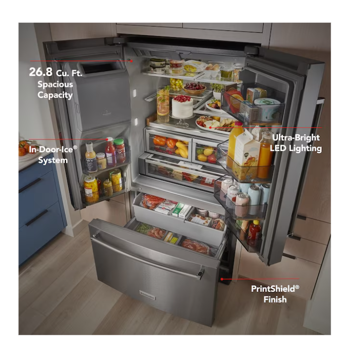 KitchenAid 26.8 cu. ft. French Door Refrigerator in Stainless Steel with PrintShield Finish