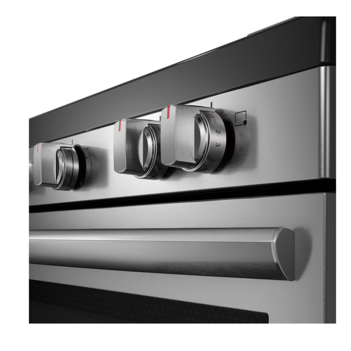 Whirlpool 30-in Glass Top 5 burners 4.2-cu ft / 2.5-cu ft Convection Oven Freestanding Double Oven Electric Range ( Stainless steel )