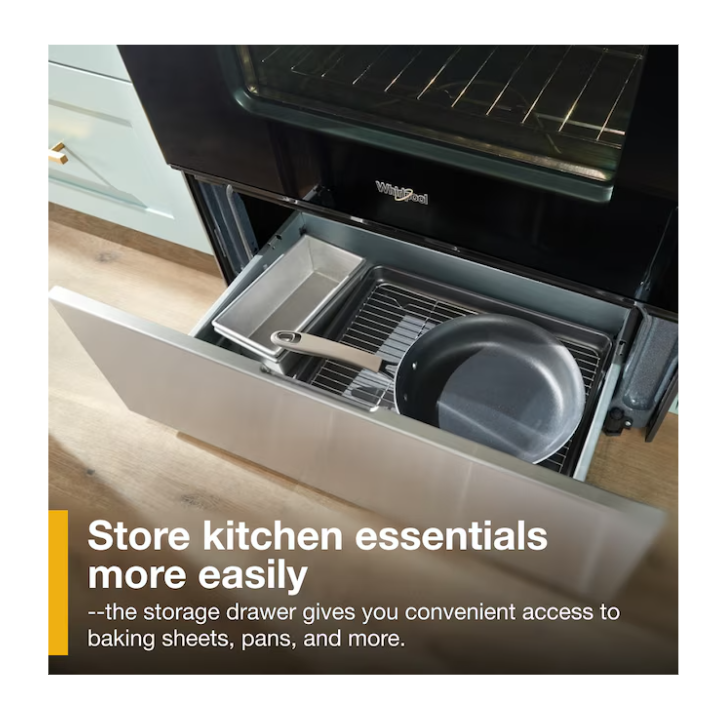 Whirlpool 30-in Glass Top 5 burners 5.3-cu ft Freestanding Electric Range ( Fingerprint Resistant Stainless Steel )