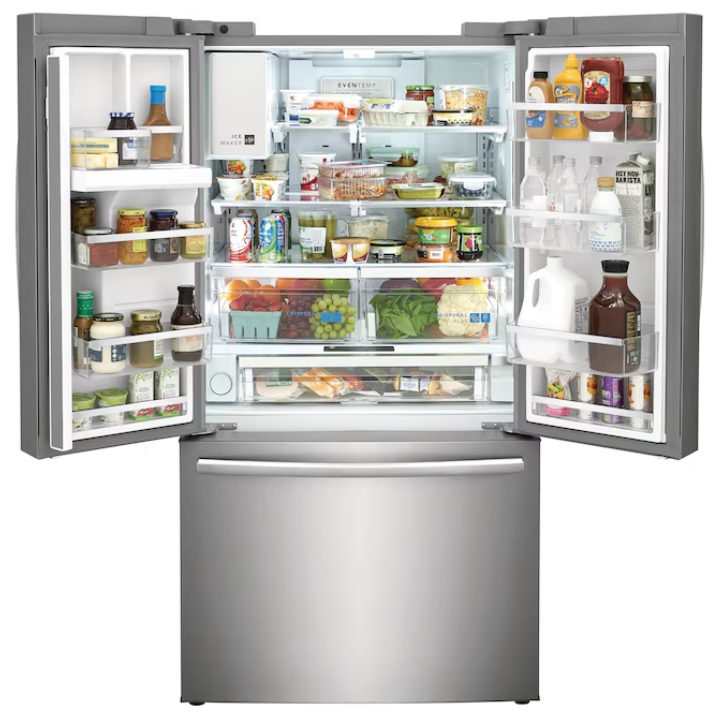 Frigidaire Gallery Standard-Depth 27.8-cu ft 3 -Door 36-in Wide French Door Refrigerator with Dual Ice Maker with Water and Ice Dispenser (Fingerprint Resistant Stainless Steel) ENERGY STAR Certified