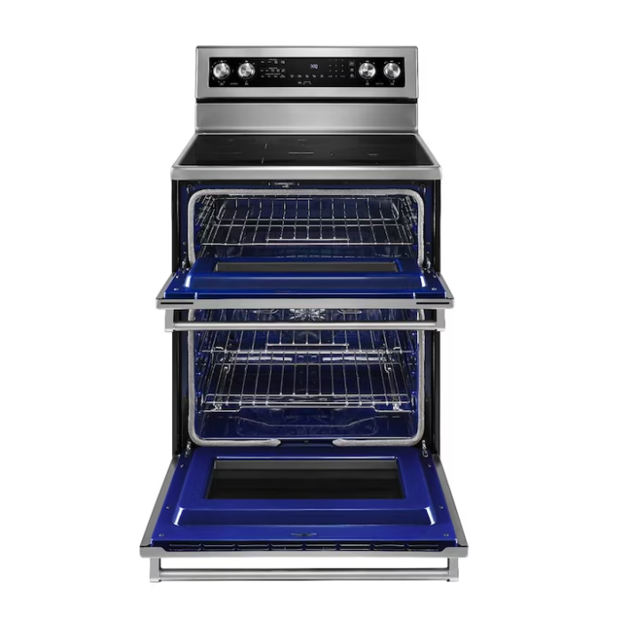6.7 cu. ft. 5 Burner Element Double Oven Electric Range with Self-Cleaning Convection Oven in Stainless Steel