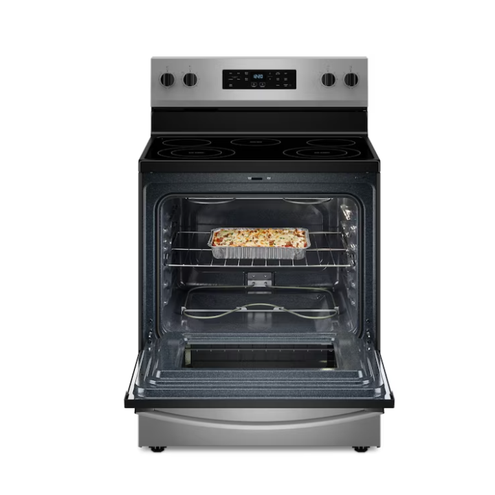 Whirlpool 30-in Glass Top 5 burners 5.3-cu ft Freestanding Electric Range ( Fingerprint Resistant Stainless Steel )