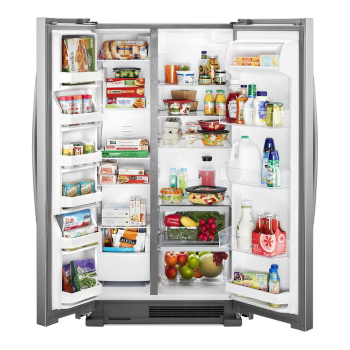 Whirlpool 25.1-cu ft Standard-Depth 36-in Wide Side-by-Side Refrigerator ( Stainless Steel )