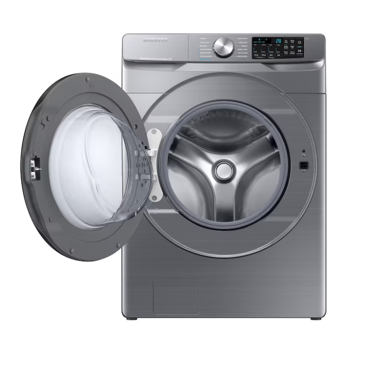 Samsung Super Speed Wash High Efficiency Stackable Medium ( 4.5-cu ft ) Front-Load Washer with Steam Cycle ( Platinum )