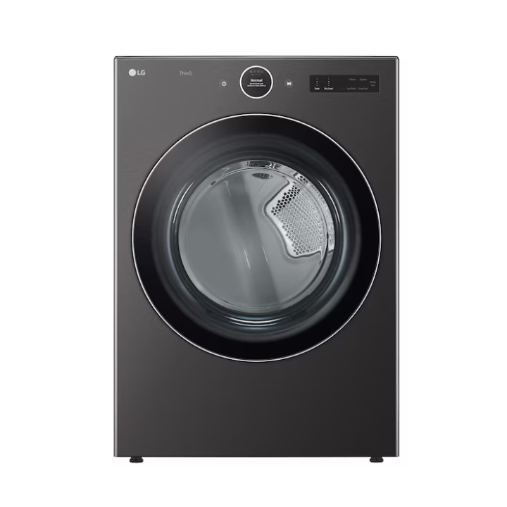 LG 7.4-cu ft Stackable Vented Gas Dryer with Steam Cycle ( Black Steel )