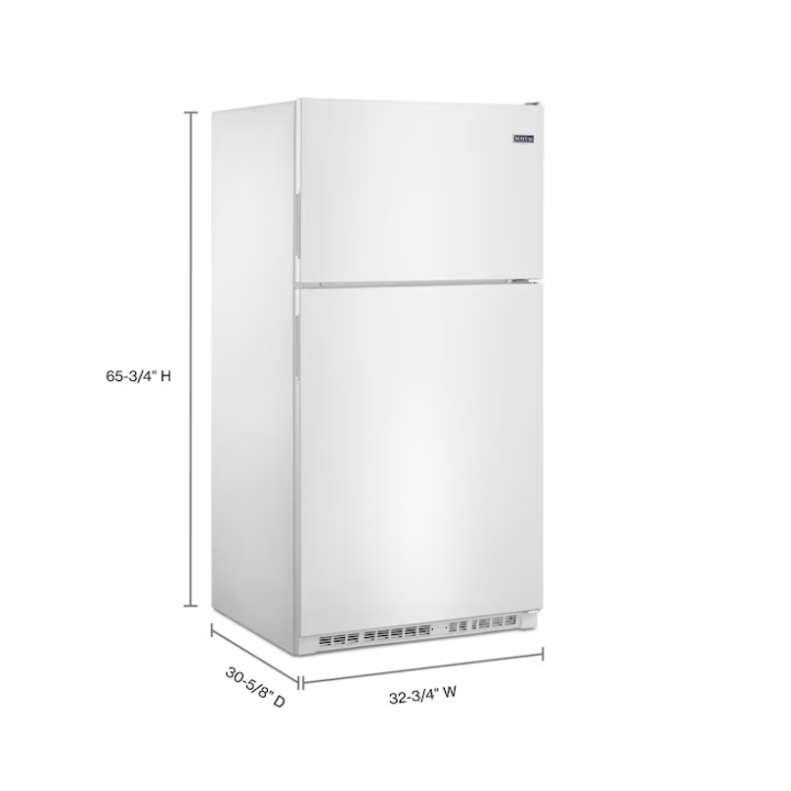 Maytag 20.5-cu ft Standard-Depth 33-in Wide Top-Freezer Refrigerator ( White )