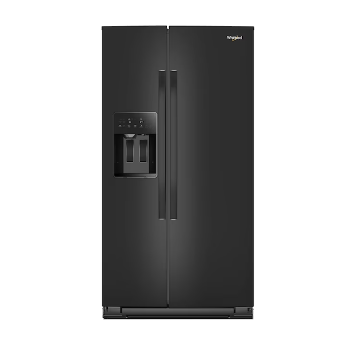 Whirlpool 36 in. 20.85 cu. ft. Counter Depth Freestanding Side-by-Side Refrigerator in Black with TruCool System