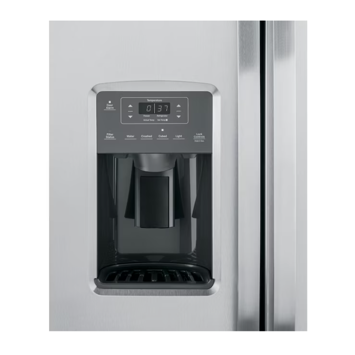 GE 25.3 cu. ft. Side by Side Refrigerator in Fingerprint Resistant Stainless Steel, Standard Depth, ENERGY STAR