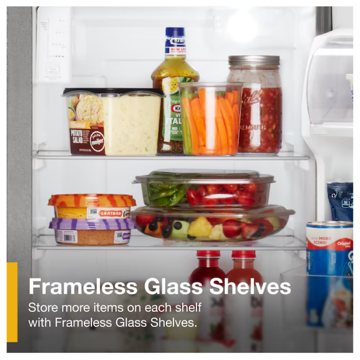 Whirlpool 24.6-cu ft Standard-Depth 36-in Wide Side-by-Side Refrigerator with Ice Maker ,Water and Ice Dispenser ( Fingerprint Resistant Stainless Finish )