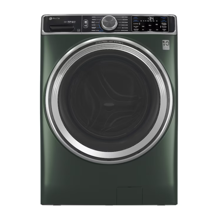 GE Profile UltraFresh Vent System Stackable Steam Cycle Smart Compatible Extra Large Front-Load Washer ( Jade Green ) ENERGY STAR