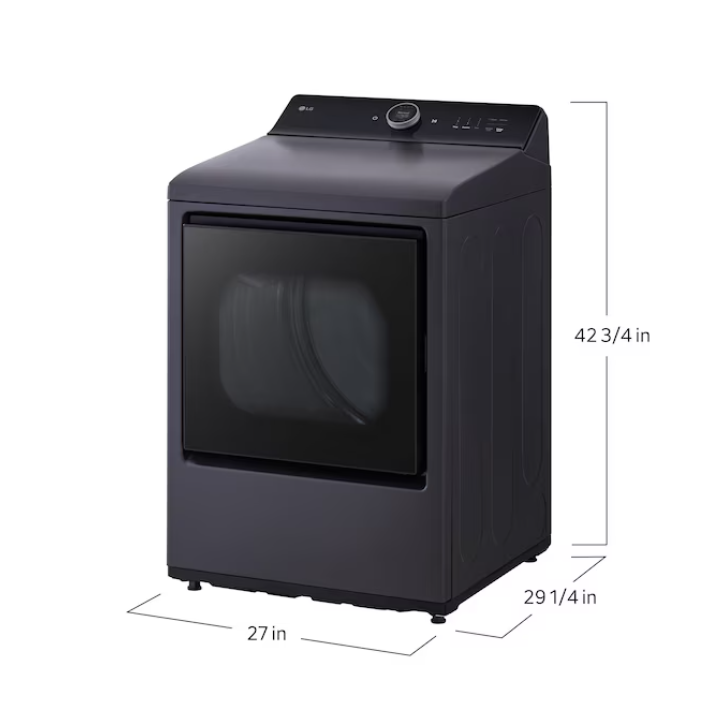 LG 7.3-cu ft Vented Electric Dryer with Steam Cycle ( Matte Black )