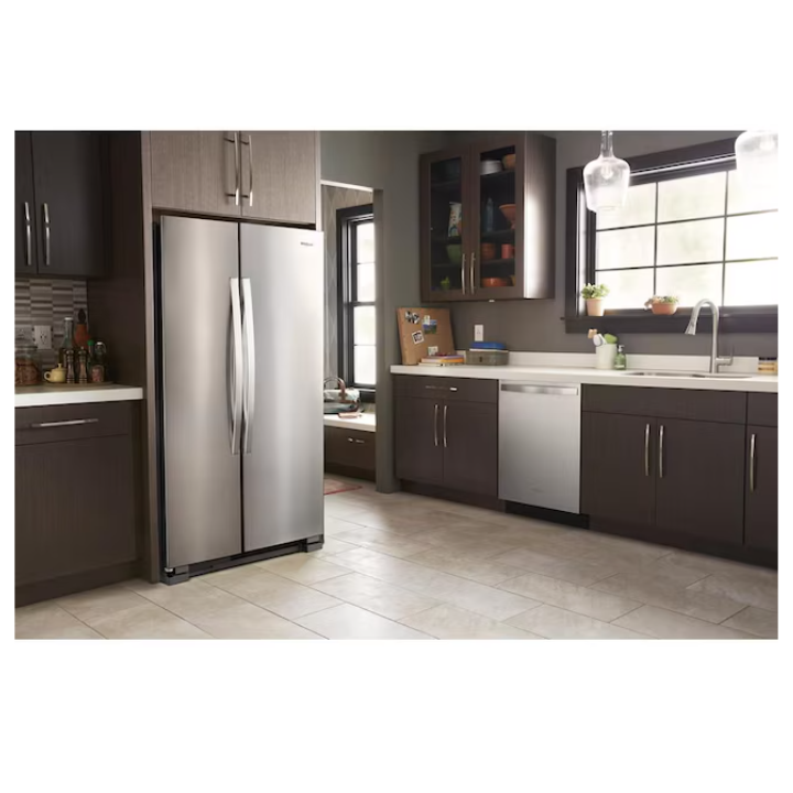 Whirlpool 25.1-cu ft Standard-Depth 36-in Wide Side-by-Side Refrigerator ( Stainless Steel )