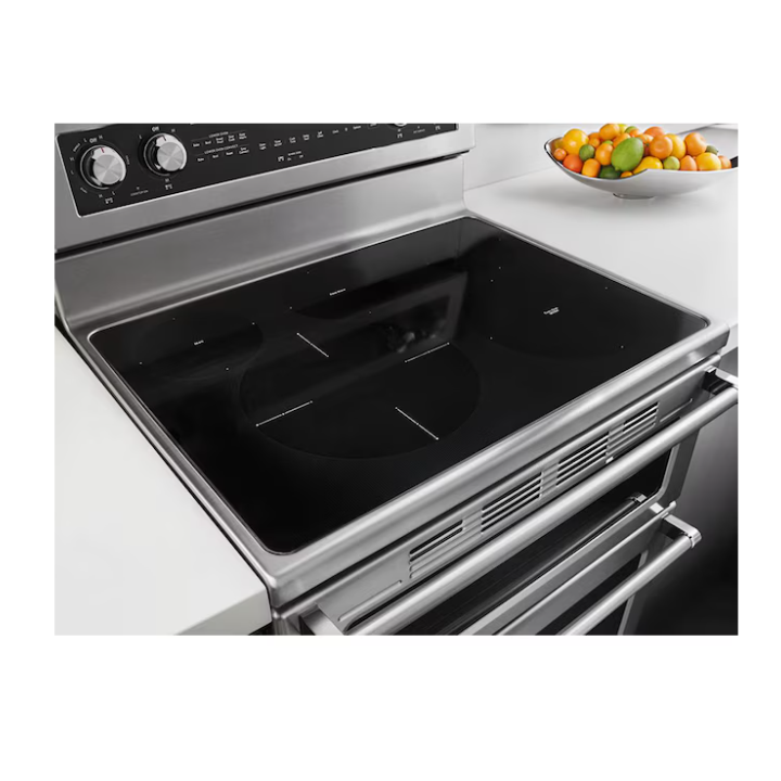6.7 cu. ft. 5 Burner Element Double Oven Electric Range with Self-Cleaning Convection Oven in Stainless Steel