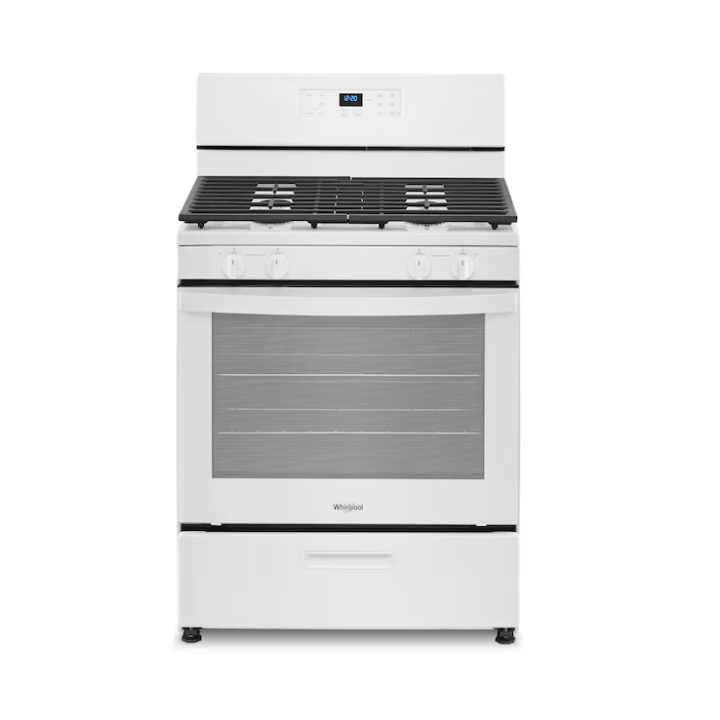 Whirlpool 30-in 4 burners 5.1-cu ft Freestanding Natural Gas Range (White)
