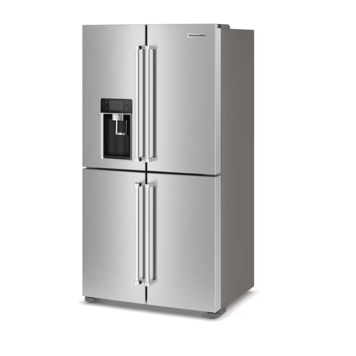 KitchenAid Counter-Depth 19.4-cu ft 4 -Door 36-in Wide French Door Refrigerator with Ice Maker with Water and Ice Dispenser (Fingerprint Resistant Stainless Steel) ENERGY STAR Certified