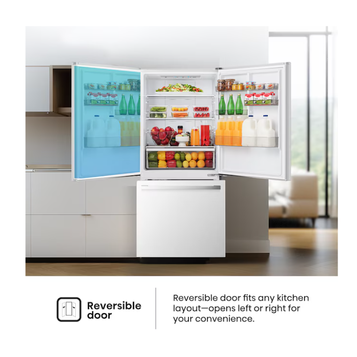 Hisense 17.2-cu ft Counter-Depth 32-in Wide Bottom-Freezer Refrigerator (White) ENERGY STAR Certified