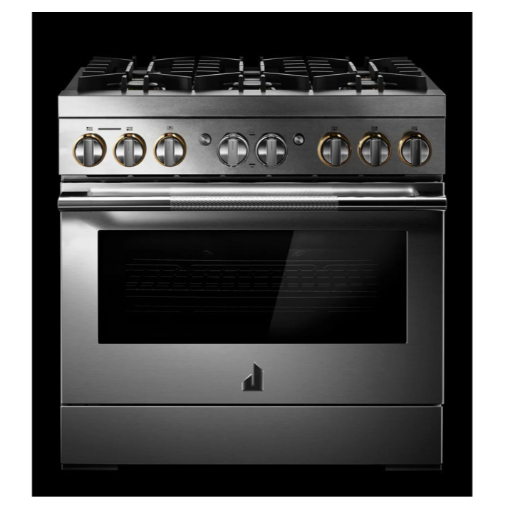 JennAir 36 Inch Wide 5.1 Cu. Ft. Slide In Dual Fuel Range with Dual-Stacked PowerBurner and Halo-Effect Knobs