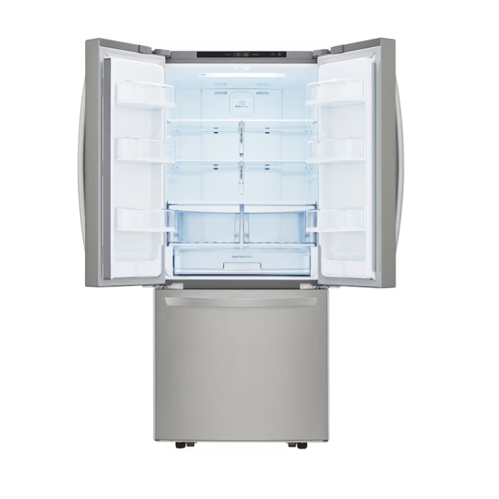 LG Standard-Depth 21.8-cu ft 3 -Door 30-in Wide French Door Refrigerator with Ice Maker ( Stainless Steel )
