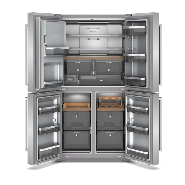 KitchenAid Counter-Depth 19.4-cu ft 4 -Door 36-in Wide French Door Refrigerator with Ice Maker with Water and Ice Dispenser (Fingerprint Resistant Stainless Steel) ENERGY STAR Certified