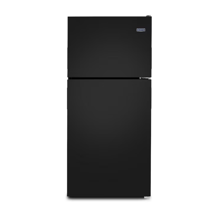 Maytag 20.5-cu ft Standard-Depth 33-in Wide Top-Freezer Refrigerator (Black)