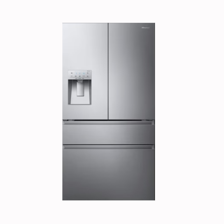 Hisense PureFlat Standard-Depth 25.6-cu ft 4 -Door 36-in Wide Smart Compatible French Door Refrigerator with Ice Maker with Water and Ice Dispenser ( Stainless steel ) ENERGY STAR Certified